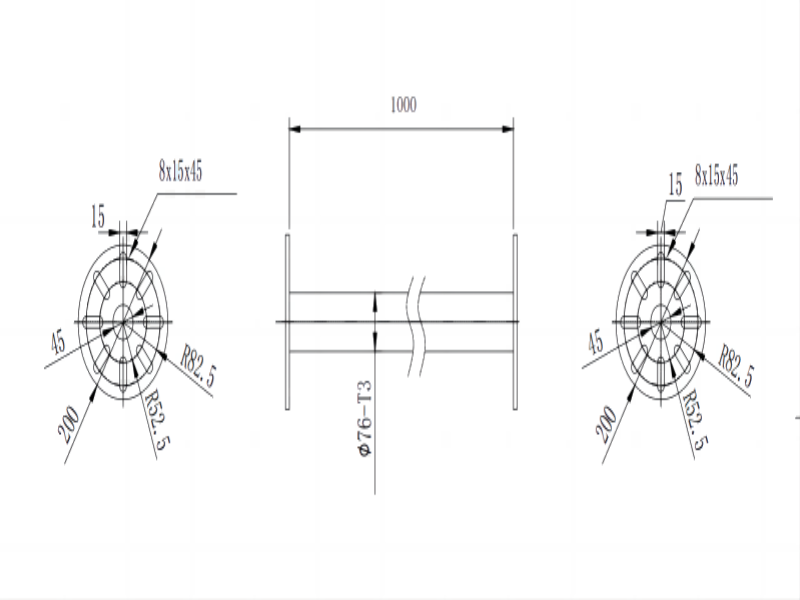 Drawing draft of double flanges ground screw